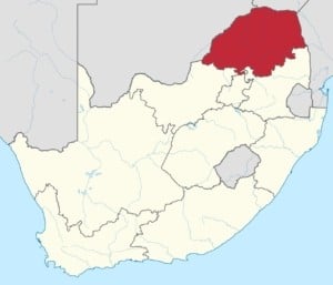 Map showing Limpopo Province in South Africa