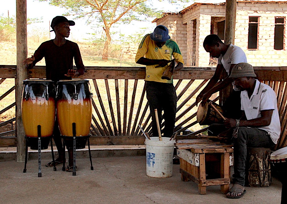 Limpopo musician Lucky Ntimani making music with his boy band