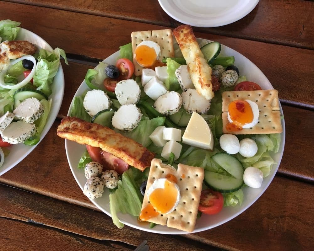 cheese and salad plate