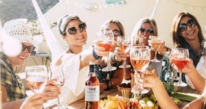 Group of women enjoying a wine tasting