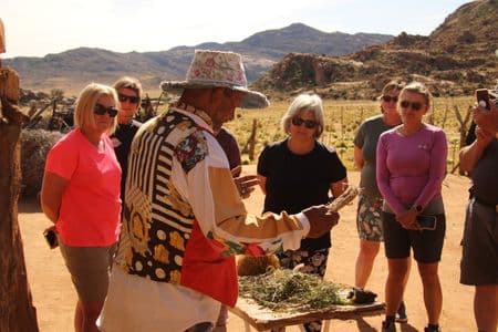 Women on Safari listening to Namakwa herbal expert guide